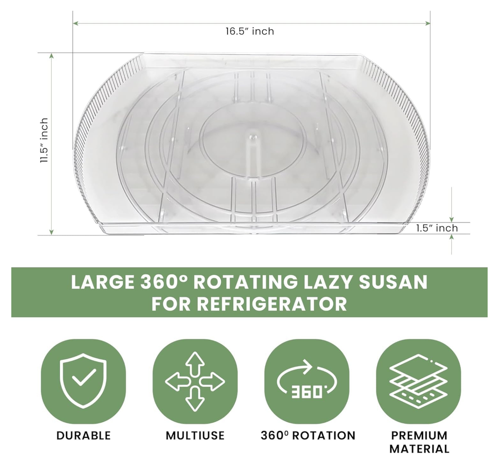 SpinShelf | Rotating Fridge Organizer | 360° Lazy Susan