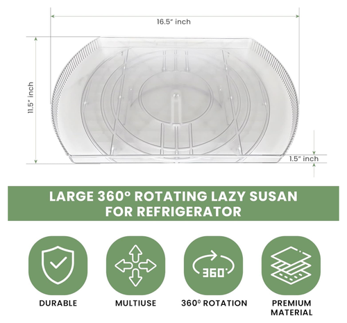 SpinShelf | Rotating Fridge Organizer | 360° Lazy Susan
