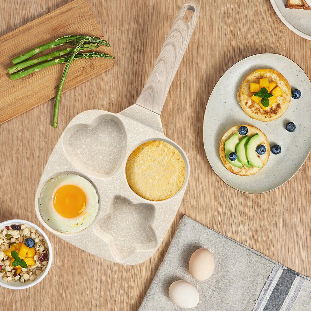 QuadPan | 4-Hole Non-Stick Breakfast Pan | Cook Faster, Clean Easier