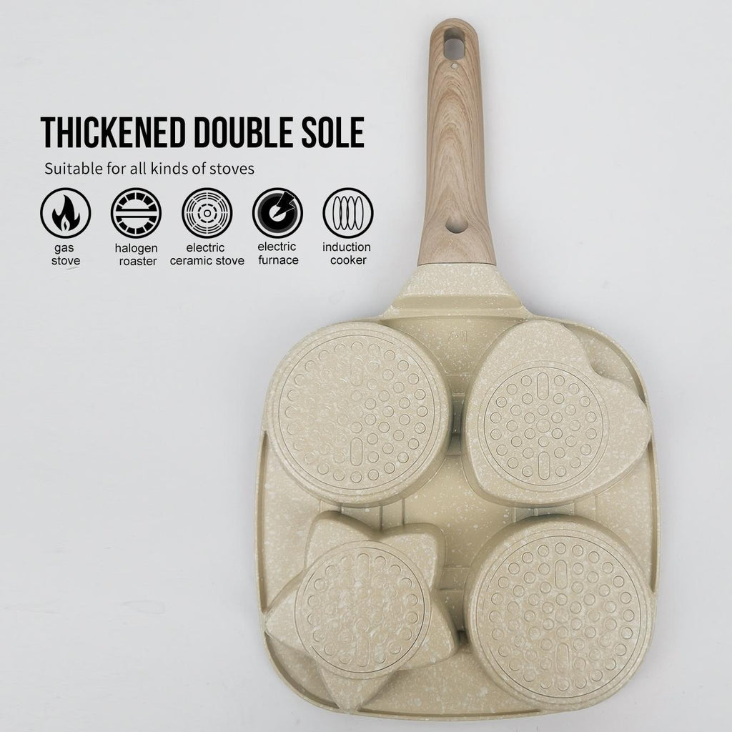 QuadPan | 4-Hole Non-Stick Breakfast Pan | Cook Faster, Clean Easier