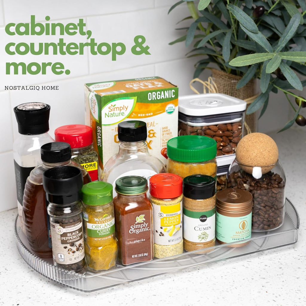 SpinShelf | Rotating Fridge Organizer | 360° Lazy Susan | Large & Clear