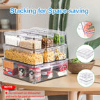 FreshBins | 10-Pack Clear Fridge Organizer | Stackable, BPA-Free & Drain Tray Included